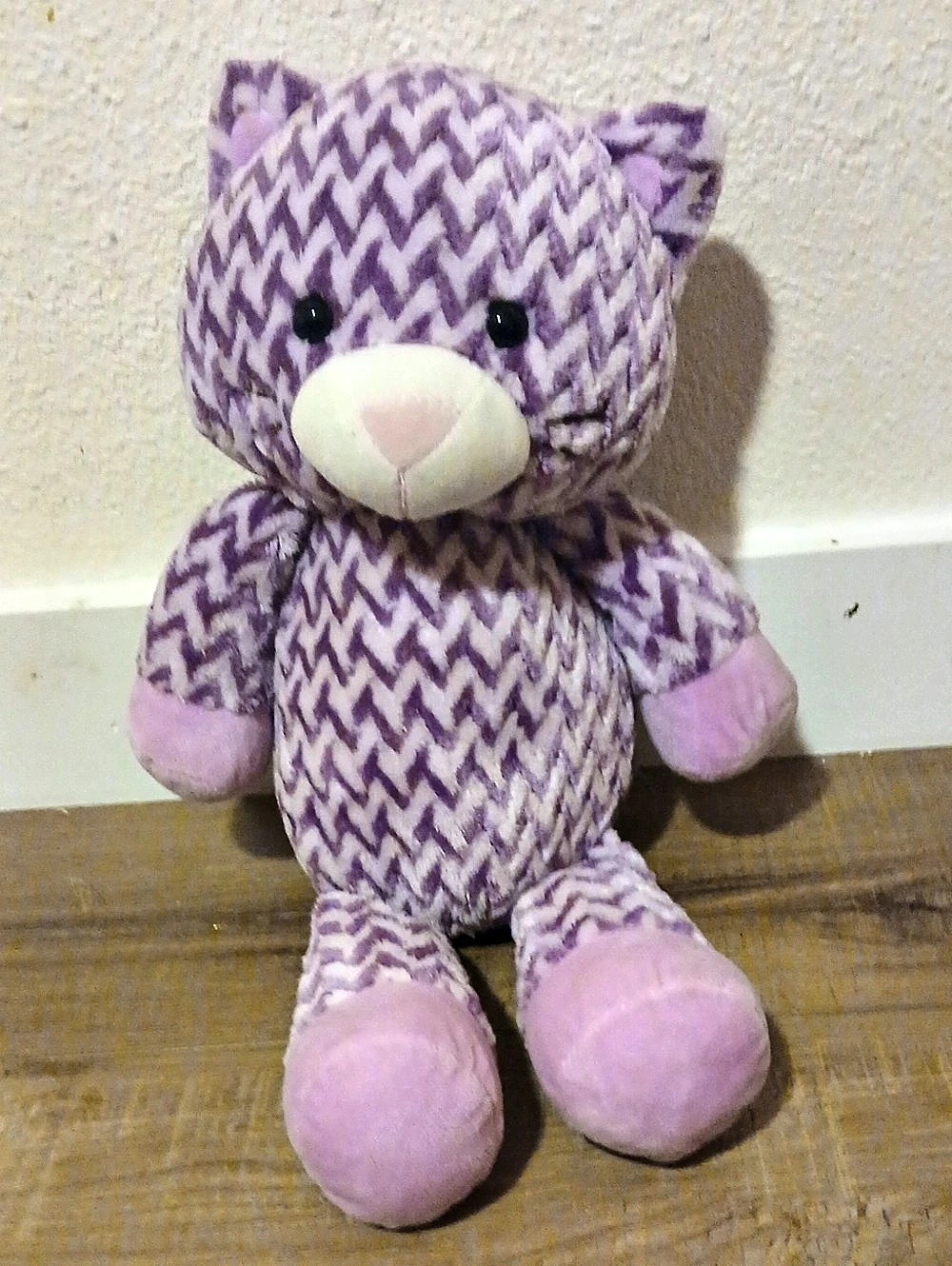 Purple & White Chevron Cat Plush Toy